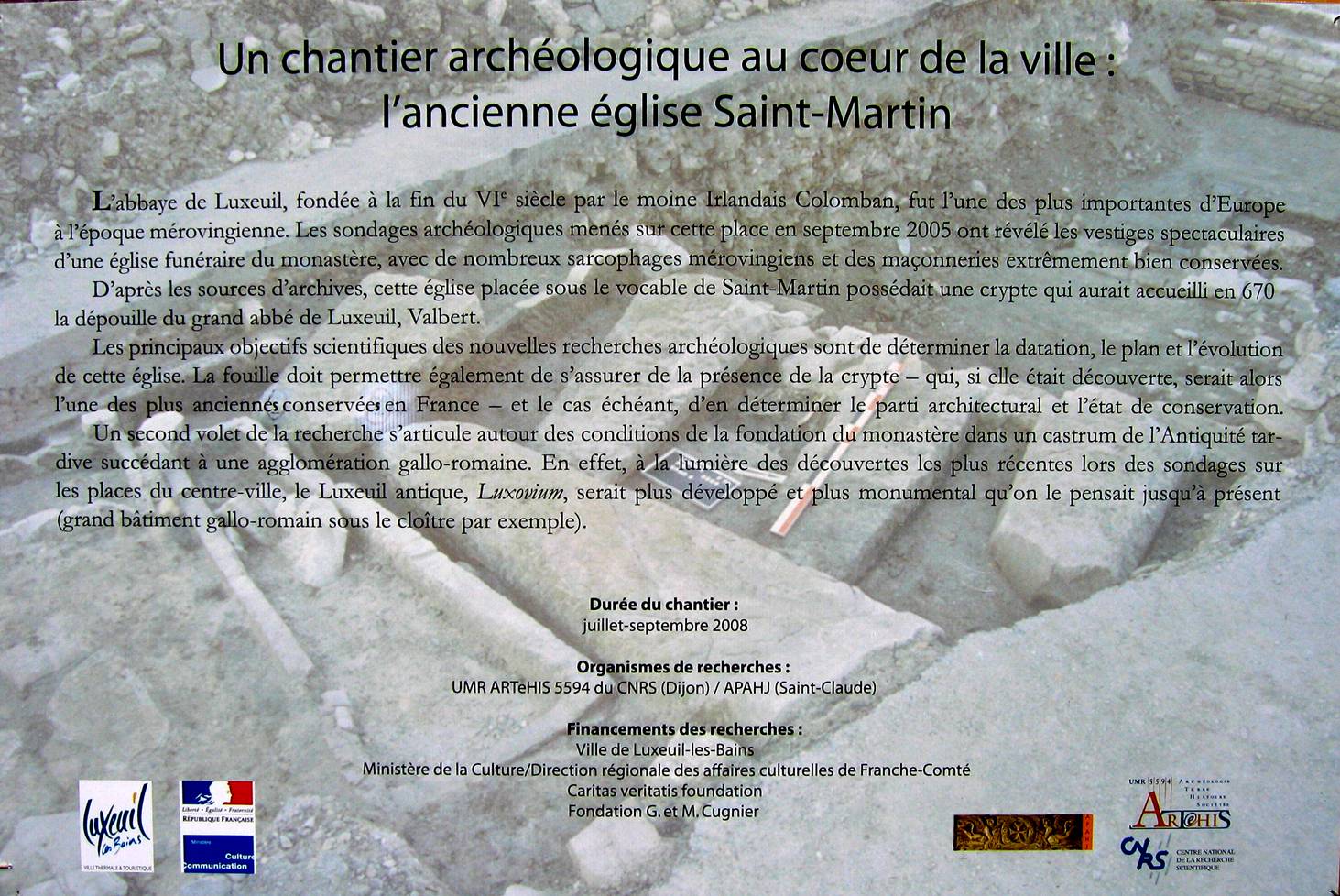 fouilles archéologiques Luxeuil 2008